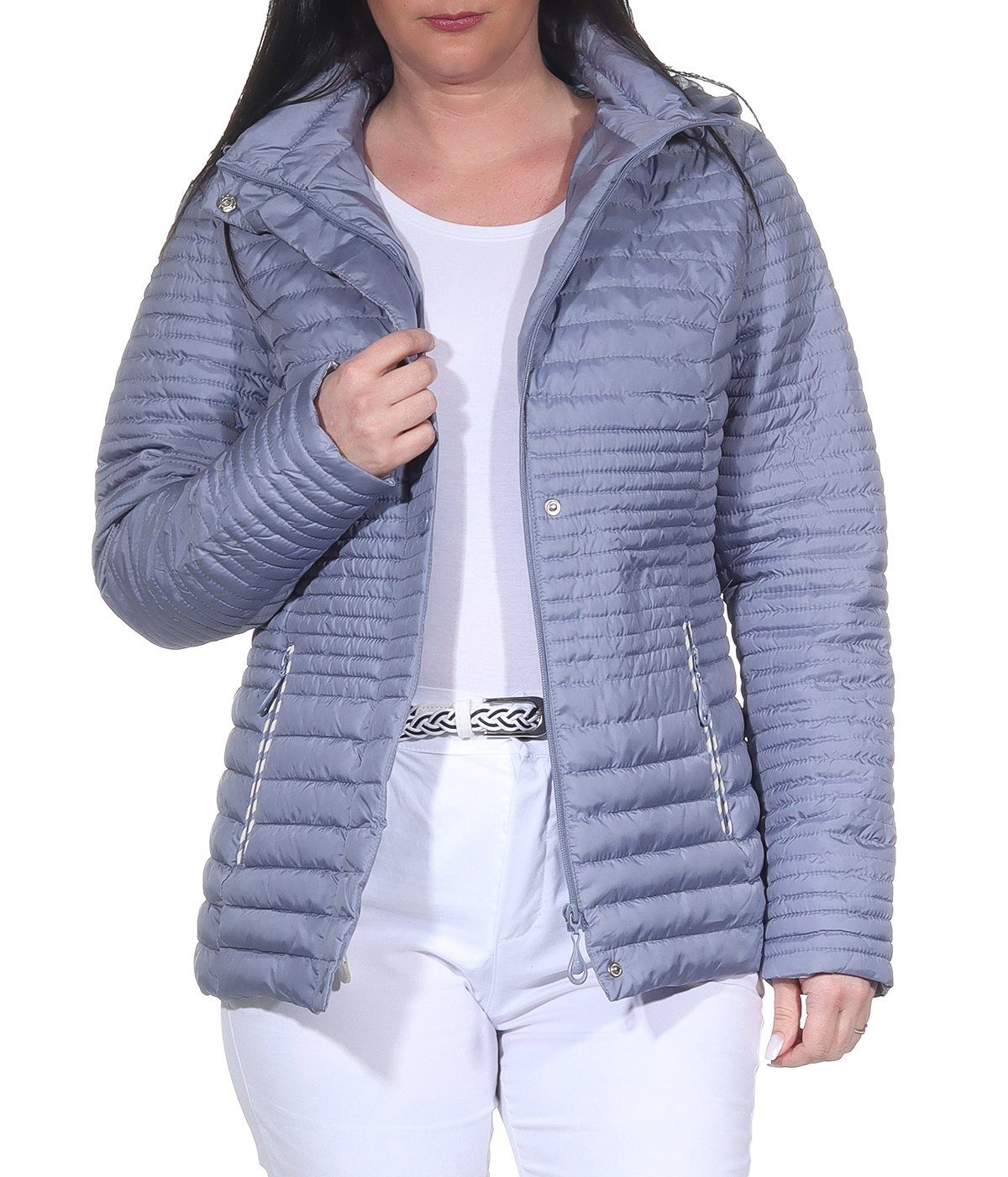 Aurela Damenmode Steppjacke Damen Sommerjacke leichte Outdoor Jacke auch in großen Größen erhältlich, angenehm leichte Übegrangsjacke Jeans