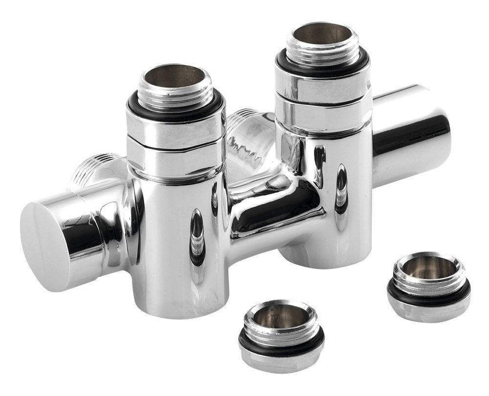 Sapho Anschluss-Set TWIN COMBI Anschluss-Set Ventile für Mittelanschluss, Rechts, Chrom, Sapho-CP461S