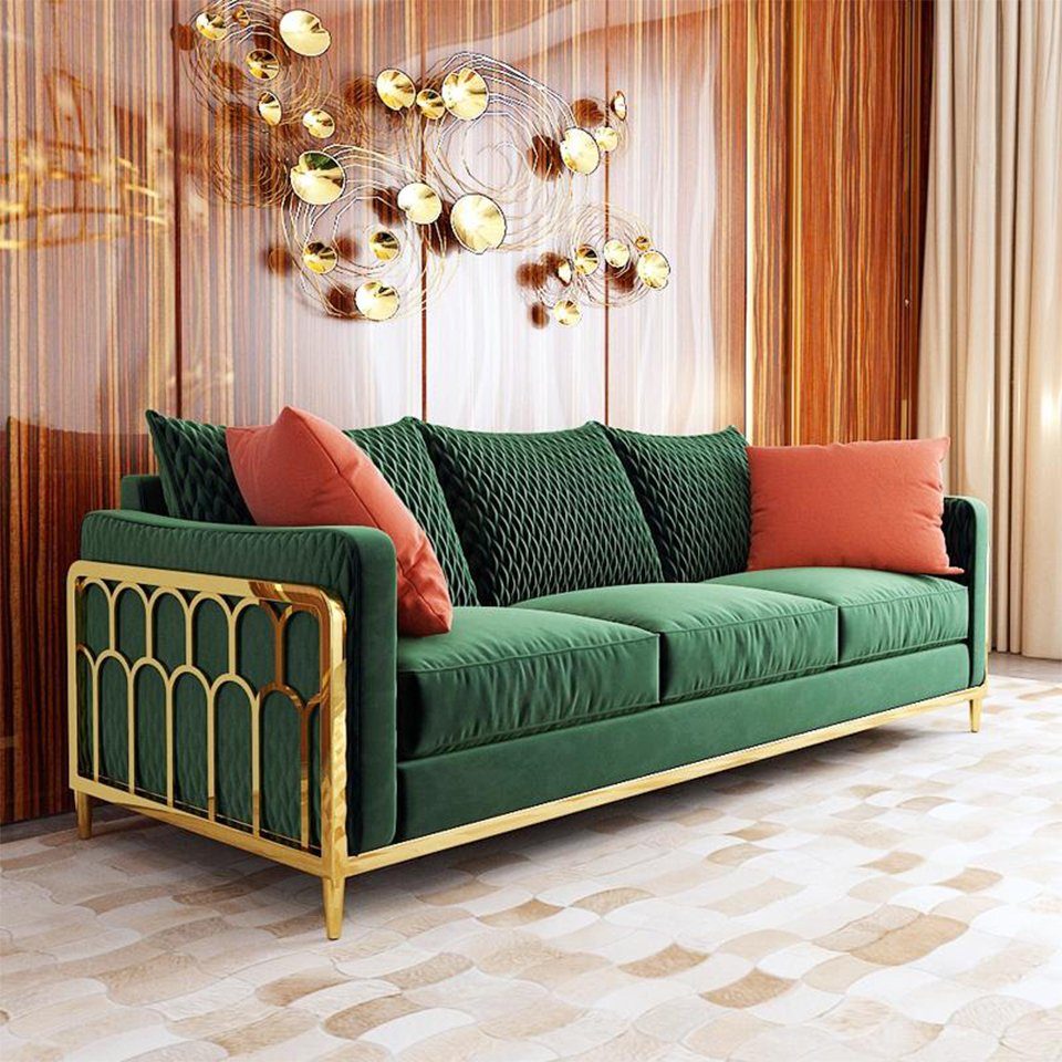 Couch Textil 3Sitzer, Polster Sofagarnitur Made Modern Sofas in Europe Sofa JVmoebel Design