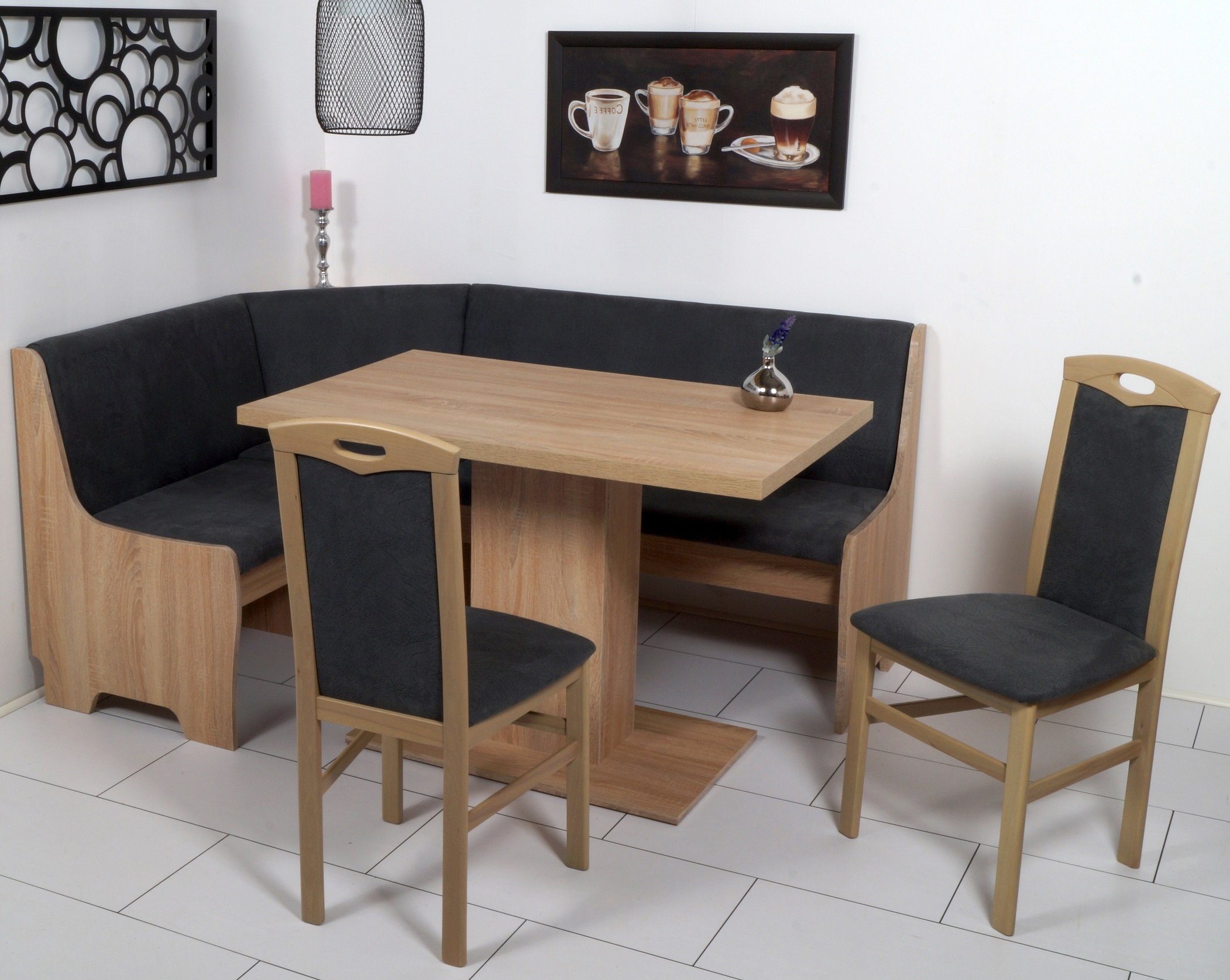 Stolebaenk Eckbankgruppe Bakersfield OLNISOTI, (Eckbankgruppe, 4-tlg., 1 x Eckbank, 1 x Tisch, 2 x Stuhl), bequeme Polsterung, unempfindliche Polsterung