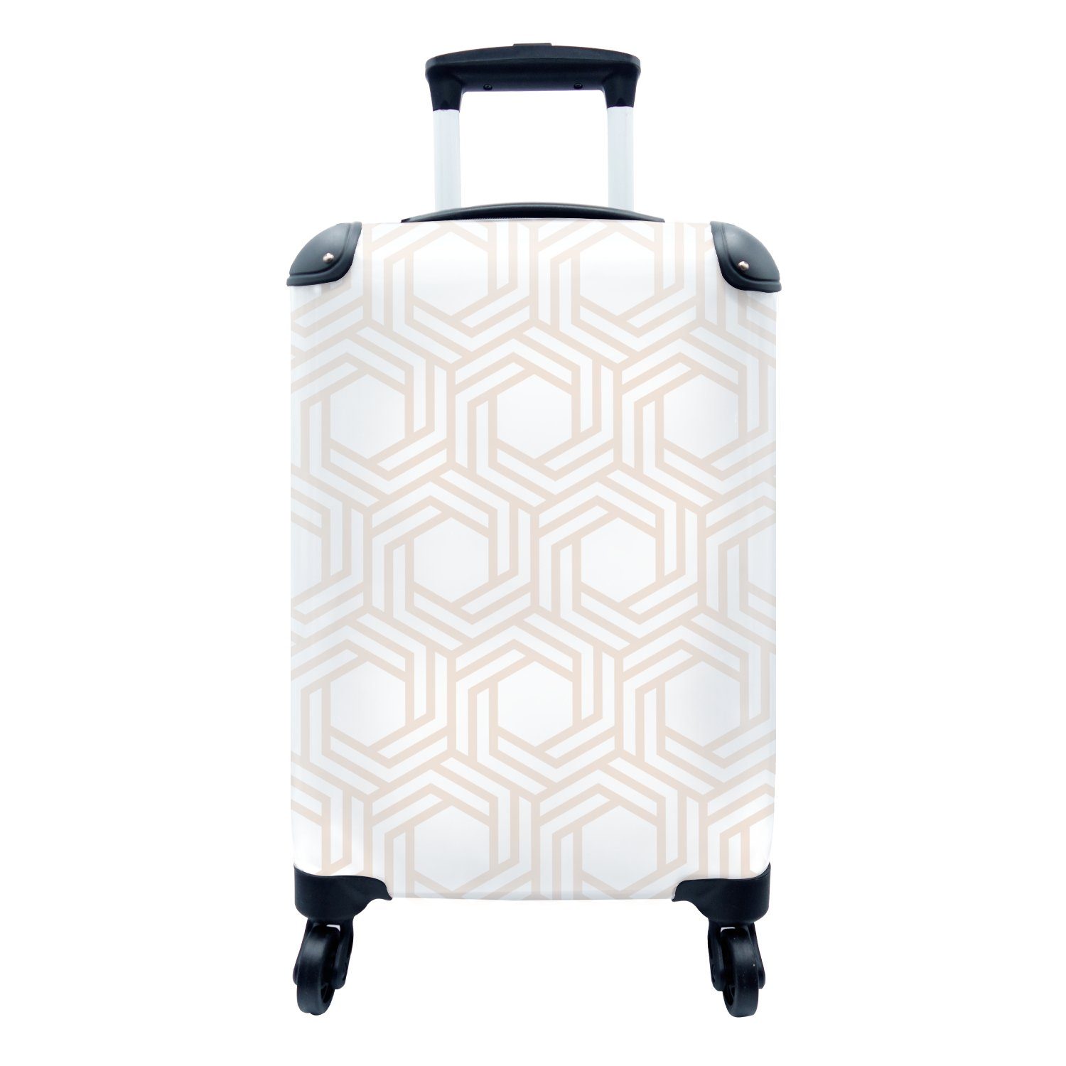 MuchoWow Handgepäckkoffer Gestaltung - Geometrie - Muster, 4 Rollen, Reisetasche mit rollen, Handgepäck für Ferien, Trolley, Reisekoffer