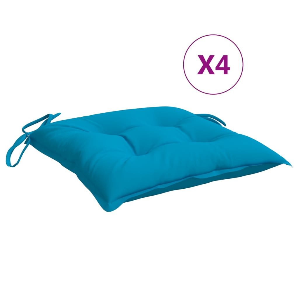 vidaXL Stuhlkissen, Sitzkissen 4 Stk. Hellblau 40x40x7 cm Oxford-Gewebe