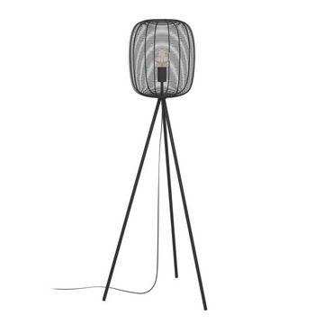 EGLO Stehlampe RINROE, ohne Leuchtmittel, Stehleuchte, Standleuchte Dreibein, Metall in schwarz, Wohnzimmerlampe