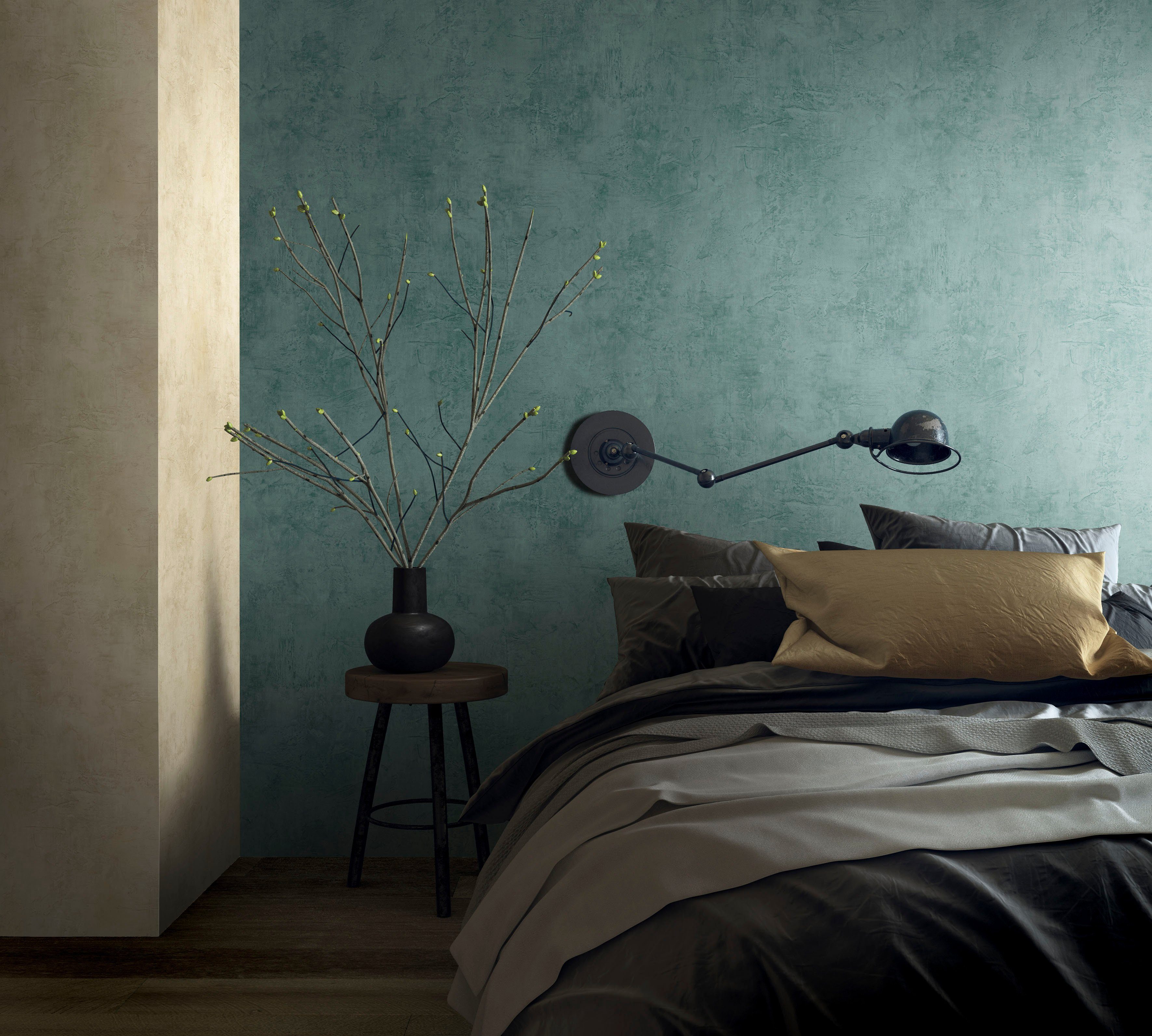 Marburg Vliestapete Leather, texturiert, uni, moderne Tapete für Wohnzimmer Schlafzimmer Küche