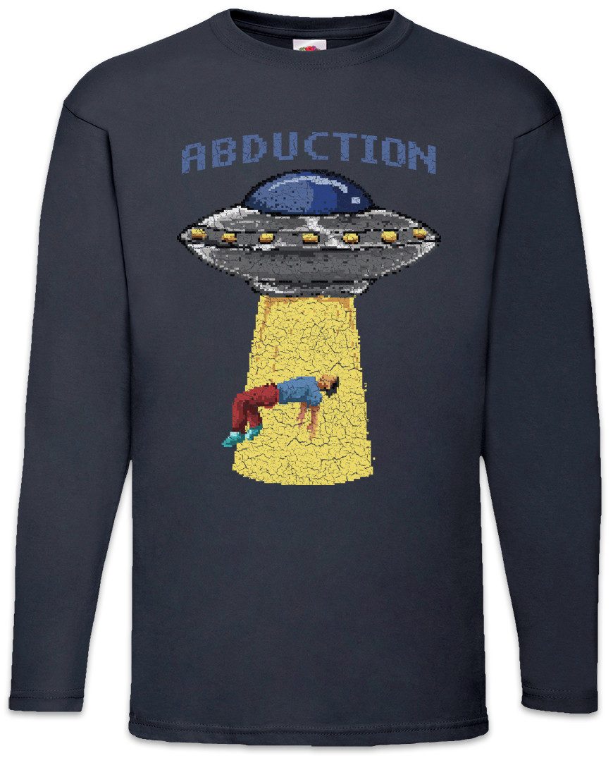 Langarmshirt Abduction UFO Langarm T-Shirt Pixel Flying Saucers Vril Flugscheibe