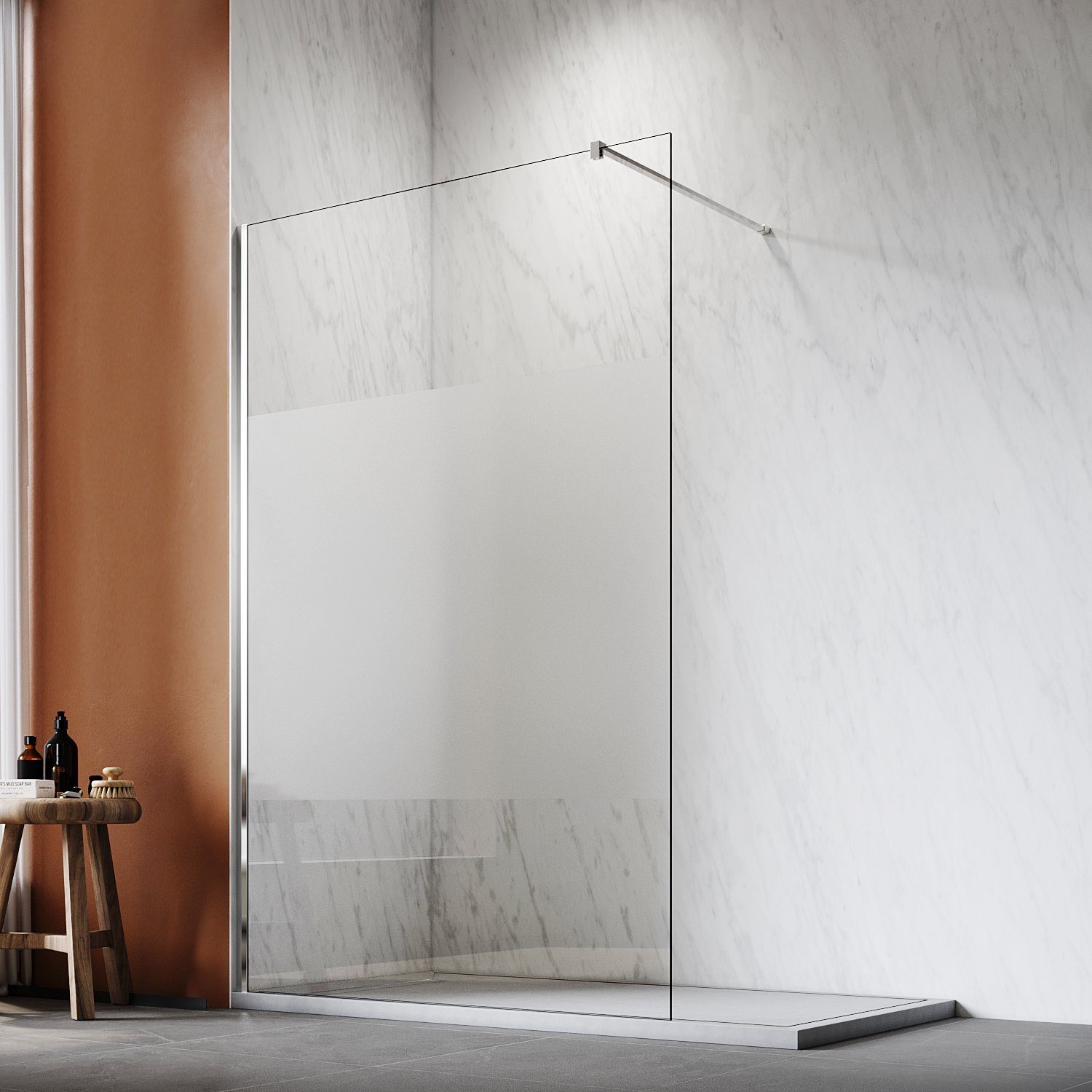 SONNI Walk-in-Dusche Walk in Duschwand Teilsatiniert günstig online kaufen