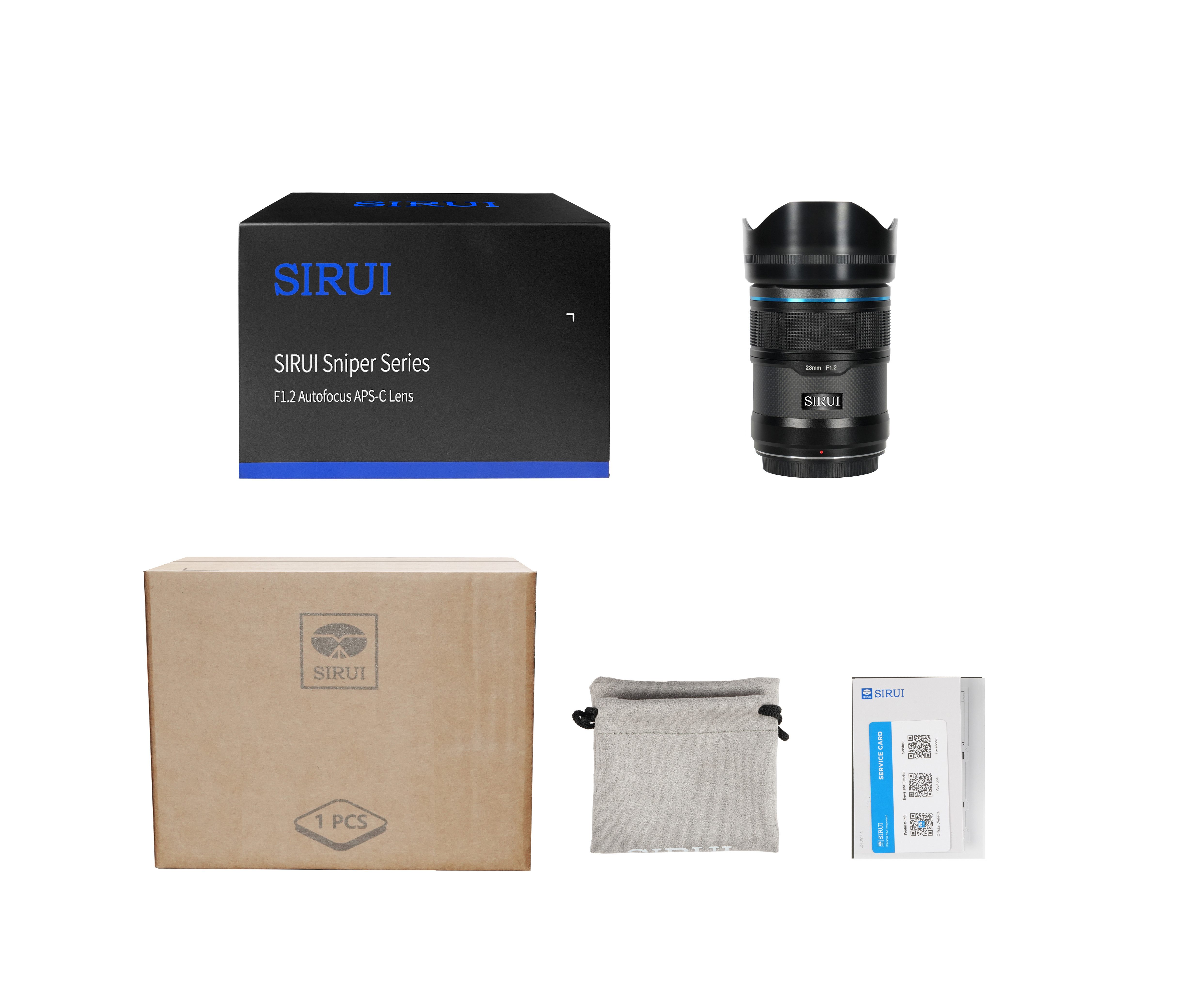SIRUI Sniper 23mm Objektiv, (F1.2 APSC Auto-Focus E/X/Z Mount, Carbon/Keramik/Metall)