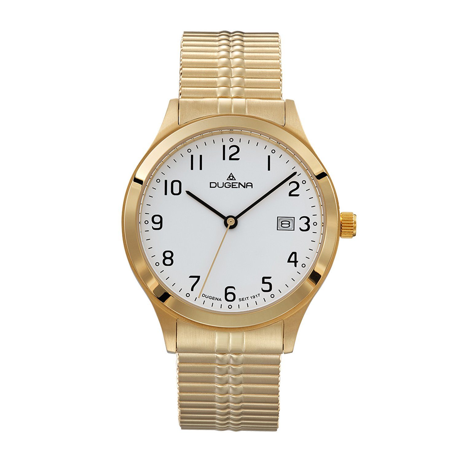 Dugena Quarzuhr Herrenuhr 4461072 Bari, Quarz, weißes Zifferblatt, Edelstahl, Mineralglas