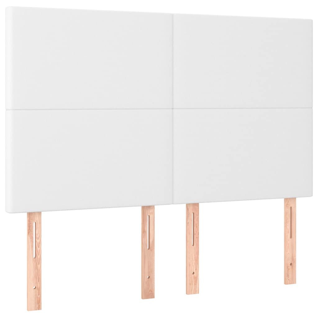 vidaXL Bett Kopfteil Weiß 144x5x118/128 cm Kunstleder (1-tlg)