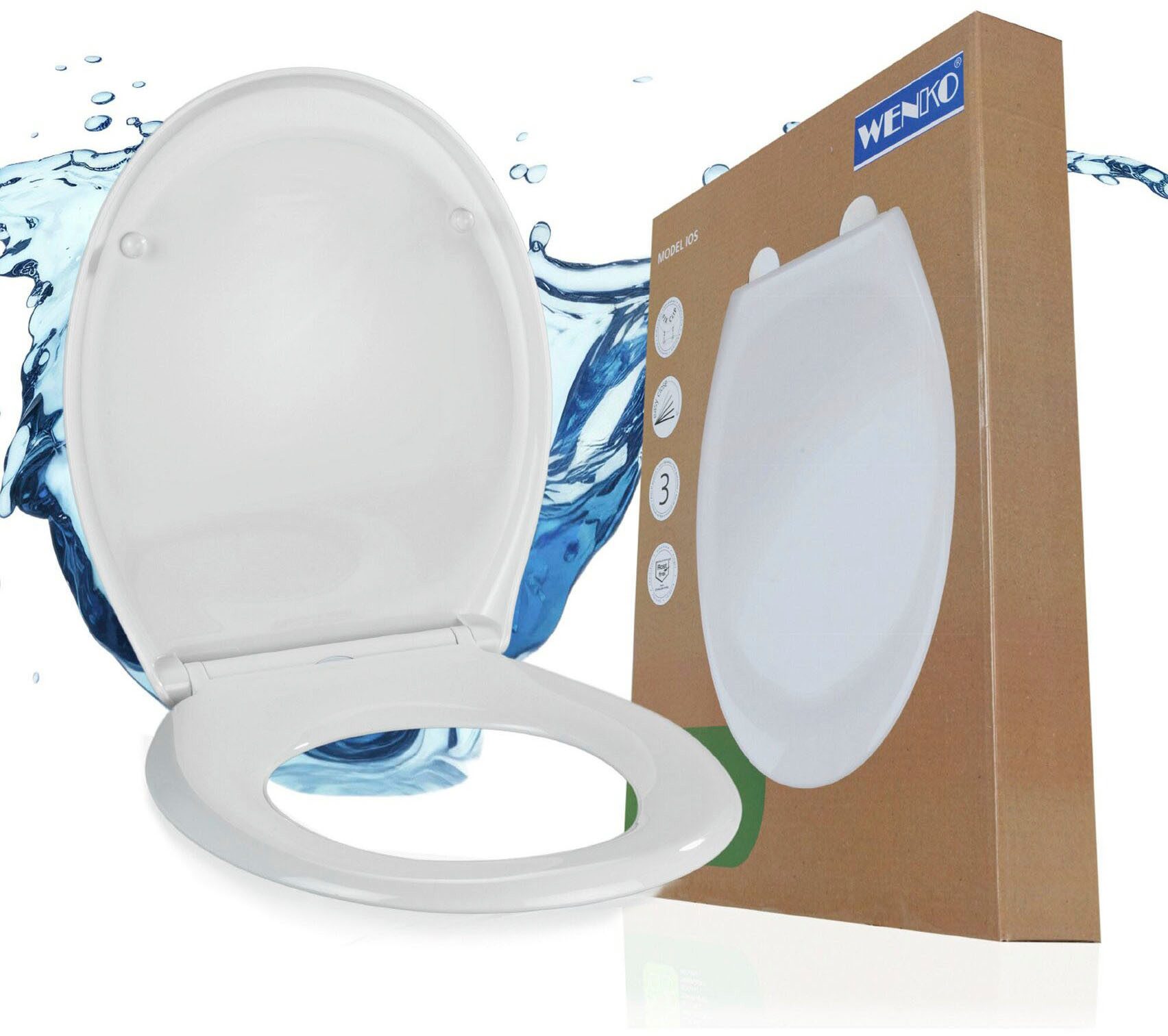 WENKO WC-Sitz Ios, aus Thermoplast, recyclingfähig, bruchstabil