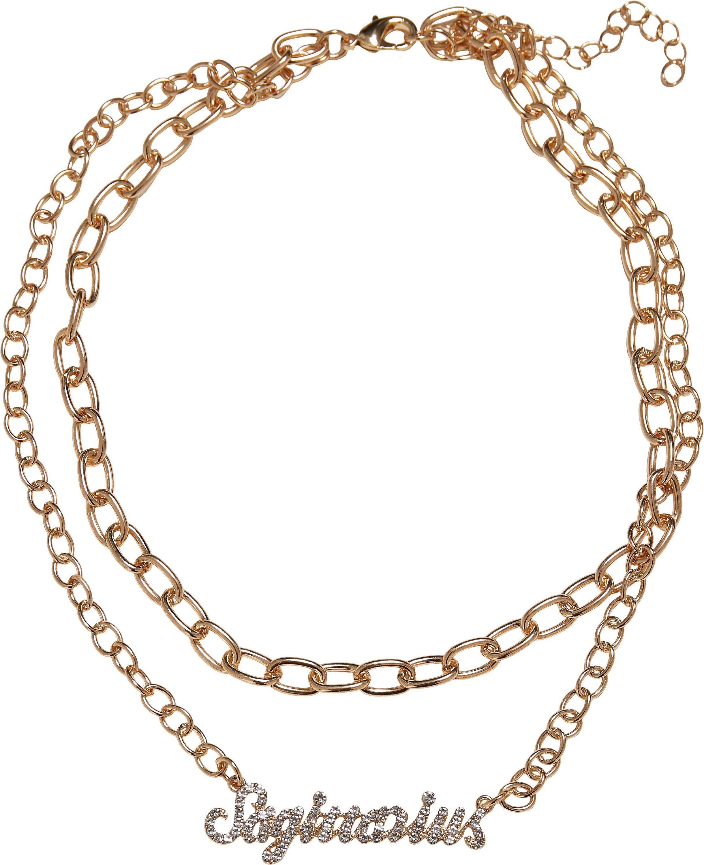 URBAN CLASSICS Edelstahlkette Accessoires Diamond Zodiac Golden Necklace,  Für ein perfektes Gefühl von Komfort und Stil