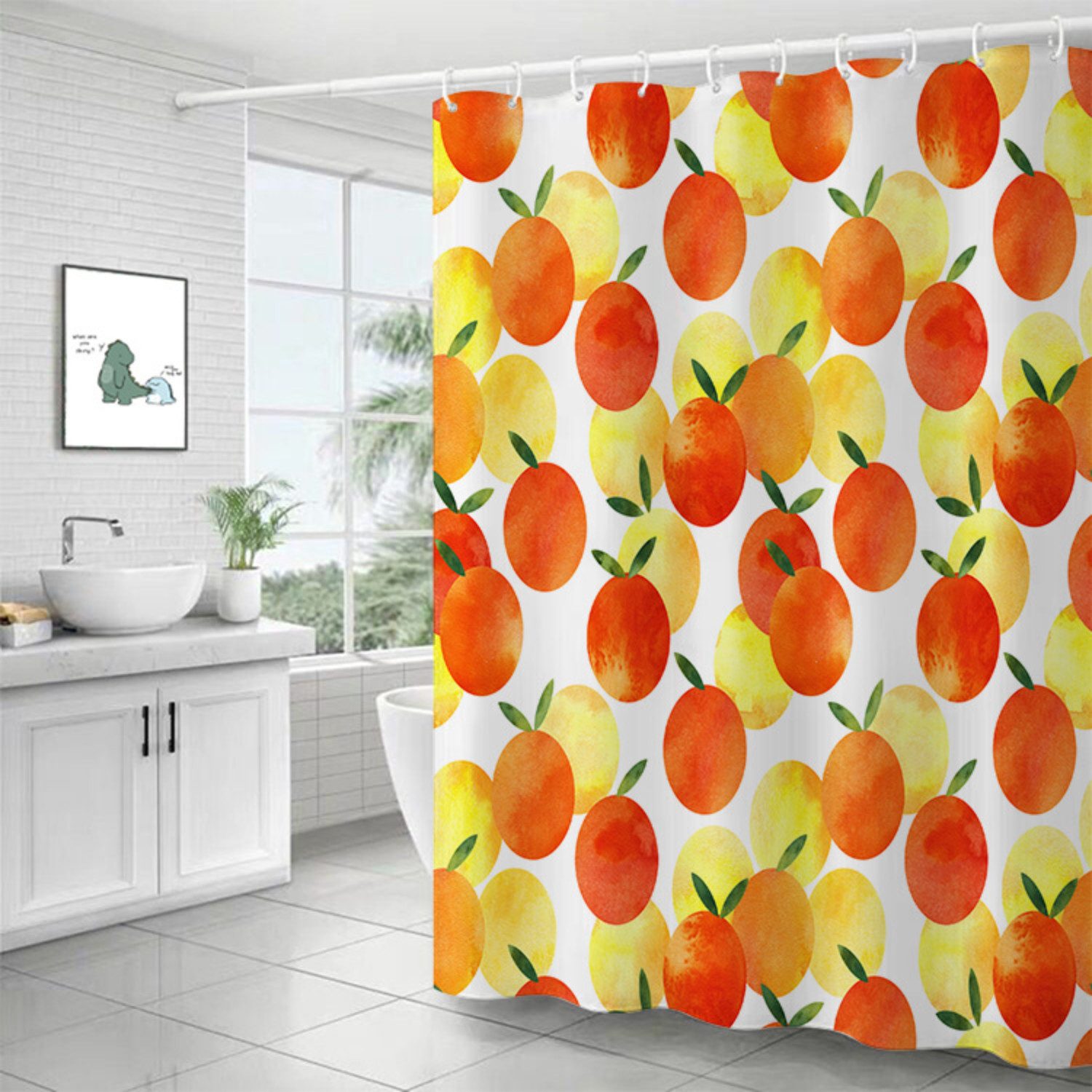 BYSURE Duschvorhang Breite 180 cm (1-tlg), Polyester Duschvorhang mit 12 Haken