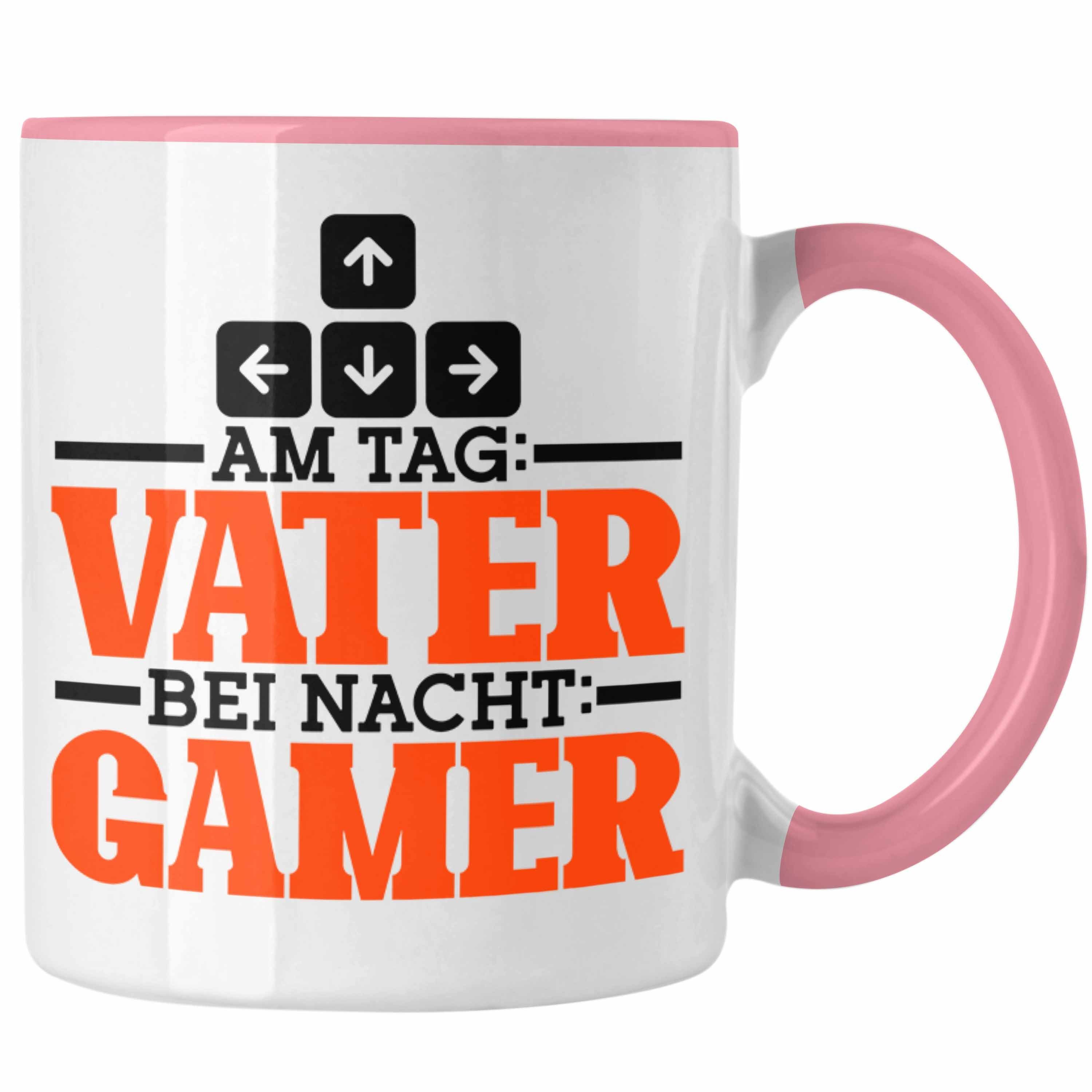 Lustiges Tag Tasse Geschenk für Bei Nacht Gamer" Vatertag Tasse Ga "Am Trendation Rosa Vater