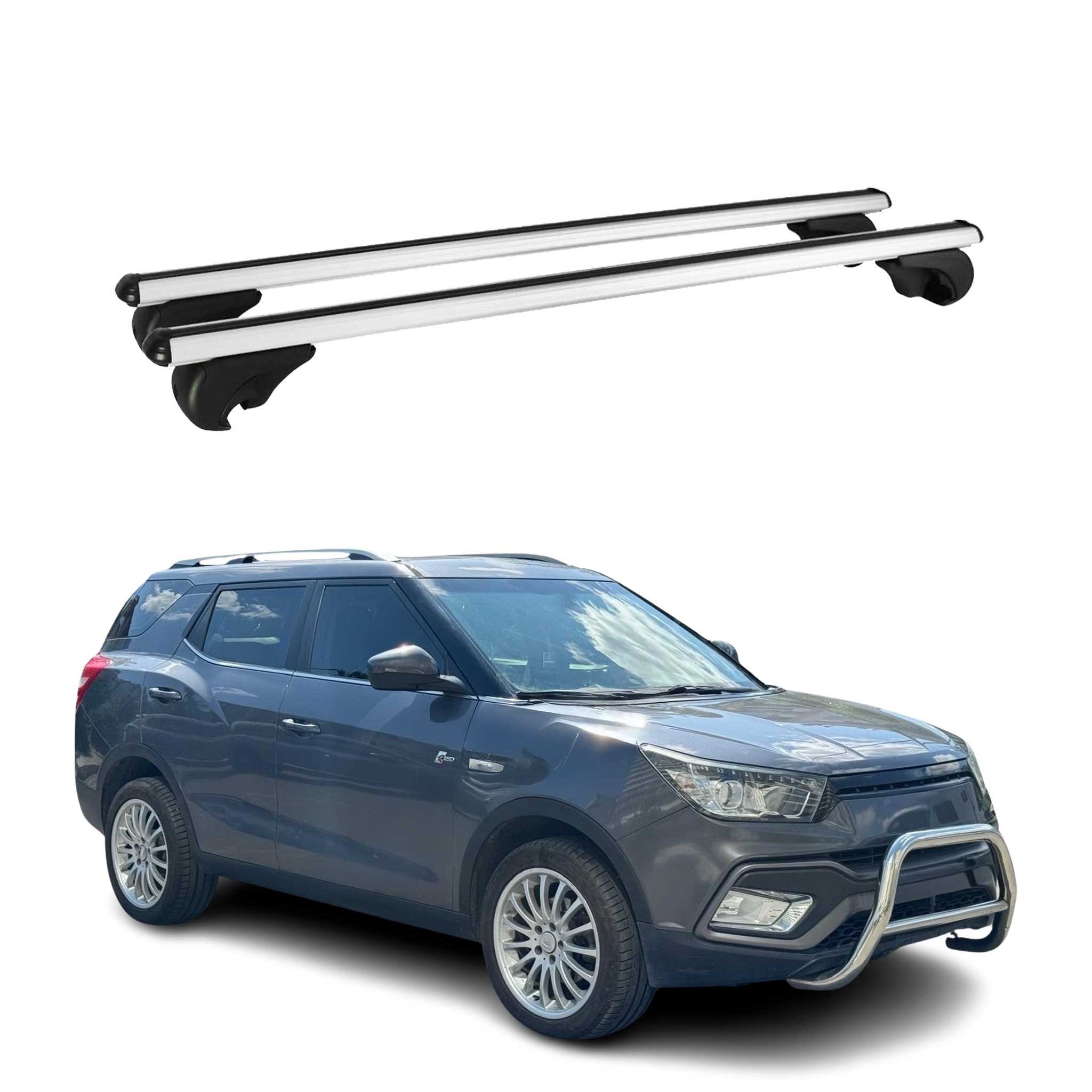 OMAC Dachträger für Ssangyong XLV 2016-2025 Gepäckträger Grundträger Alu Grau 2x (2-St), Wasserbeständig,Abnehmbar,Multifunktional,Leichtgewichtig