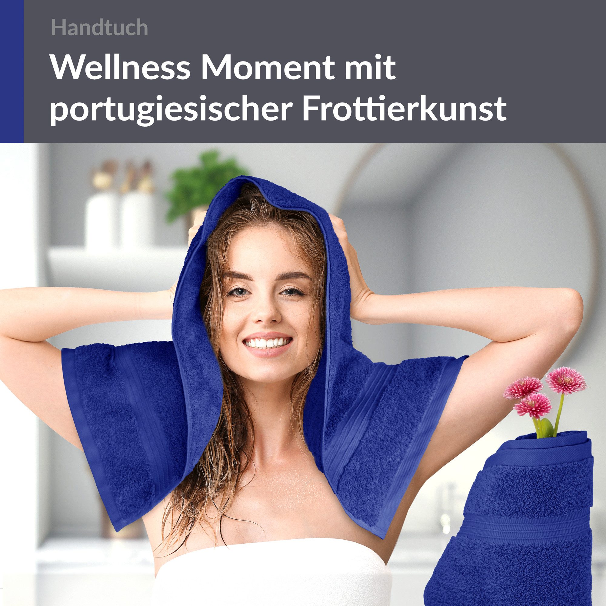 Lashuma Handtücher Linz, Frottee (2-St), Hochwertiges Handtuch Set blau 50x günstig online kaufen