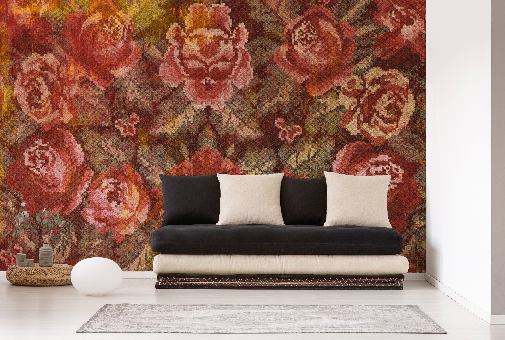 Vlies, glatt, Architects (4 Fototapete floral, Wand, Schräge, St), rosa/rot/grün Folklore 47 1, Decke Atelier Paper