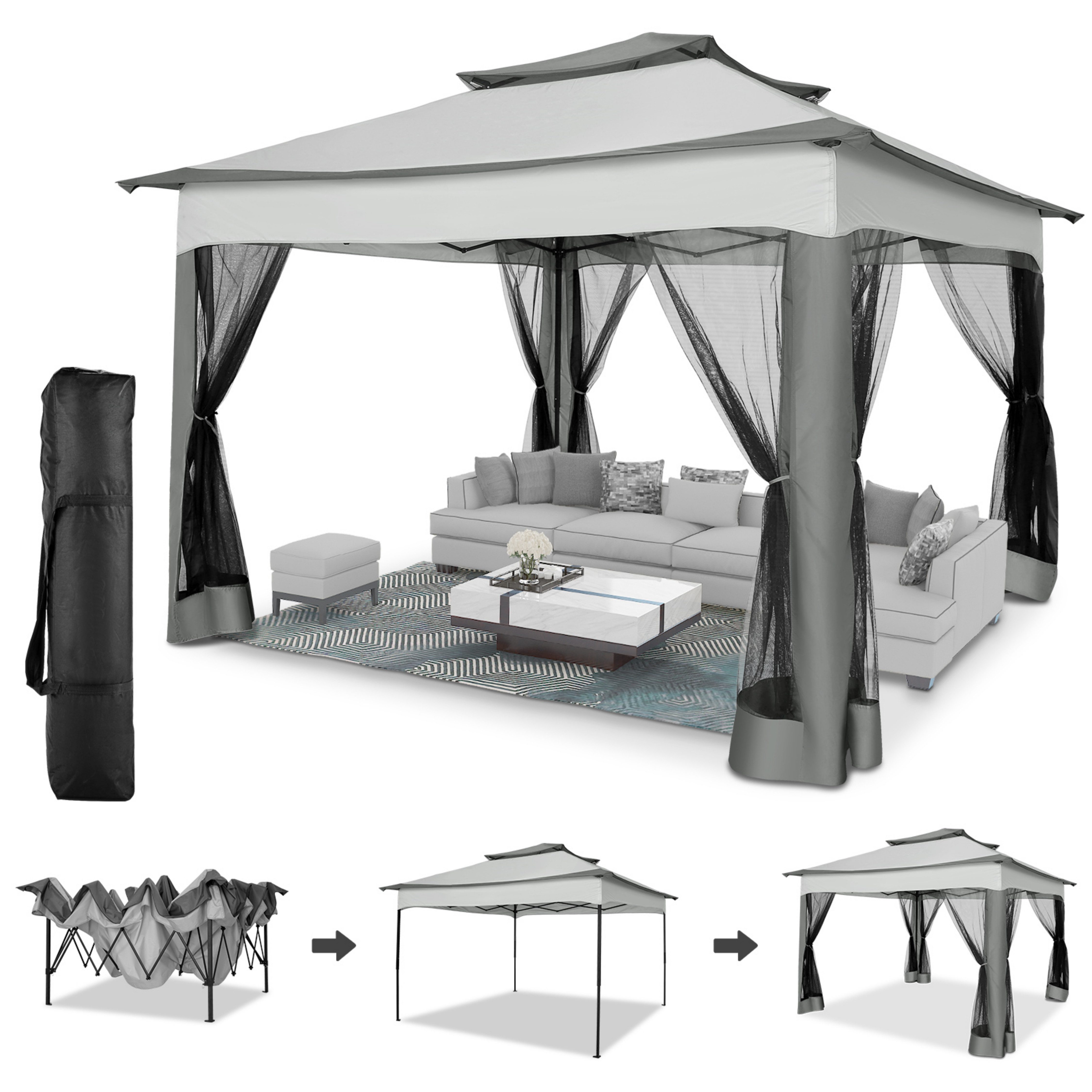 LUCKZON Pavillon 3 x 3 m günstig online kaufen