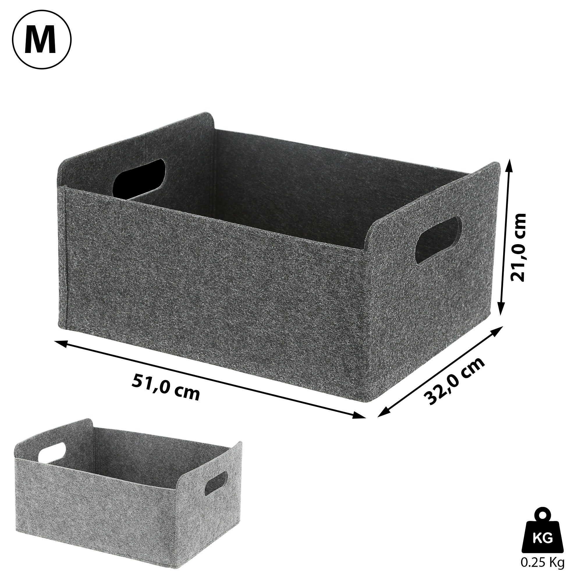CEPEWA Aufbewahrungskorb Aufbewahrungsbox 2er Set Filz hellgrau dunkelgrau günstig online kaufen