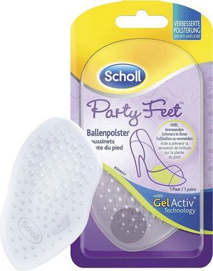 Scholl Gelpolster Party Feet Ballenpolster, Rutschfeste Einlegesohlen mit GelActiv Technologie für Damenschuhe