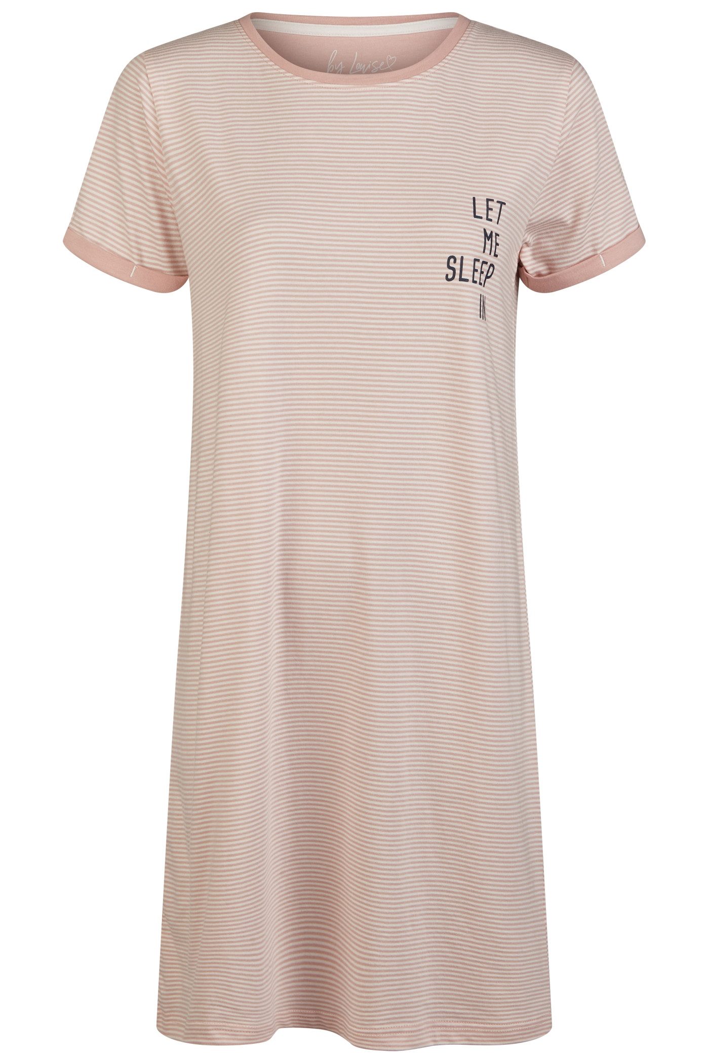 By Louise Schlafanzug by Louise Kurzarm Sleepshirt aus 100% Baumwolle – Knielang und Bequem