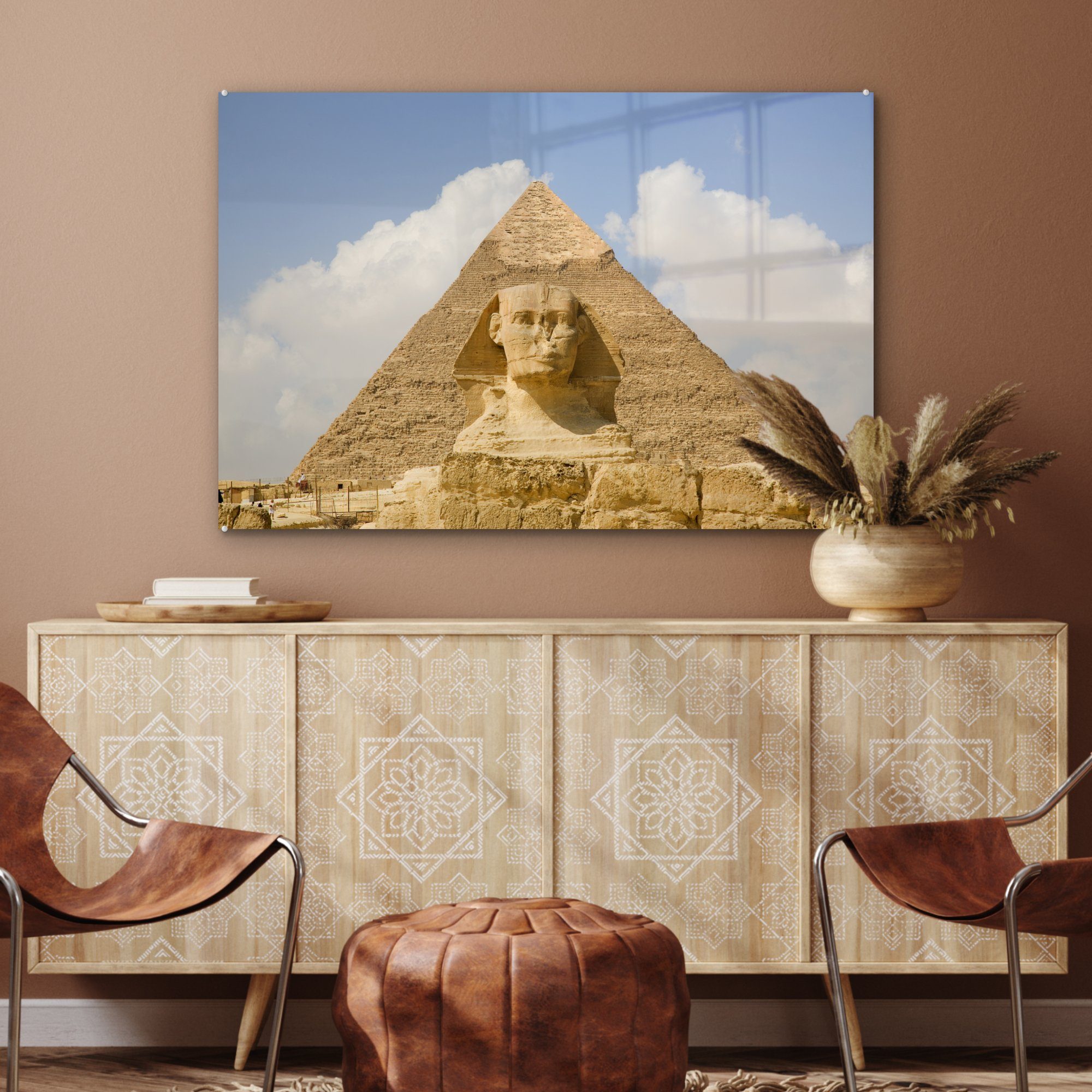 MuchoWow Acrylglasbild Pyramide und Sphinx (1 von & Wohnzimmer Schlafzimmer St), Tageslicht, Acrylglasbilder bei Gizeh