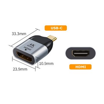 Bolwins I46 USB-C auf HDMI Adapter Kabel USB C zu HDMI 3D f TV PC Laptop Handy Audio- & Video-Adapter