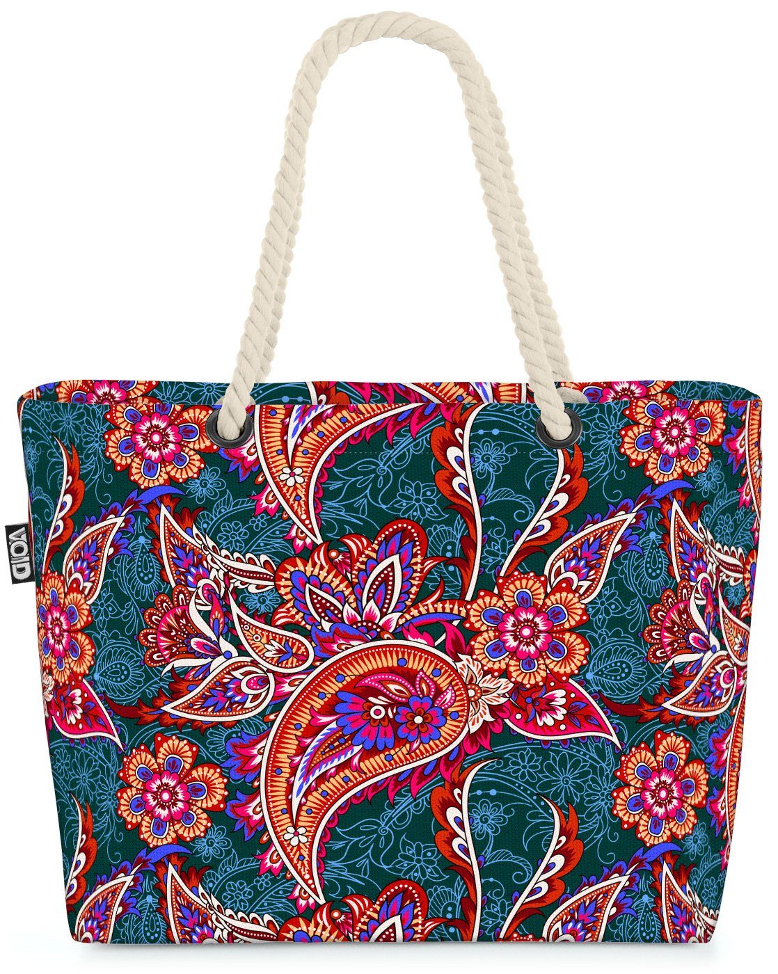VOID Strandtasche (1-tlg), Paisleymuster Indien Beach Bag Paisley Blumen-Muster Orient orientalisch