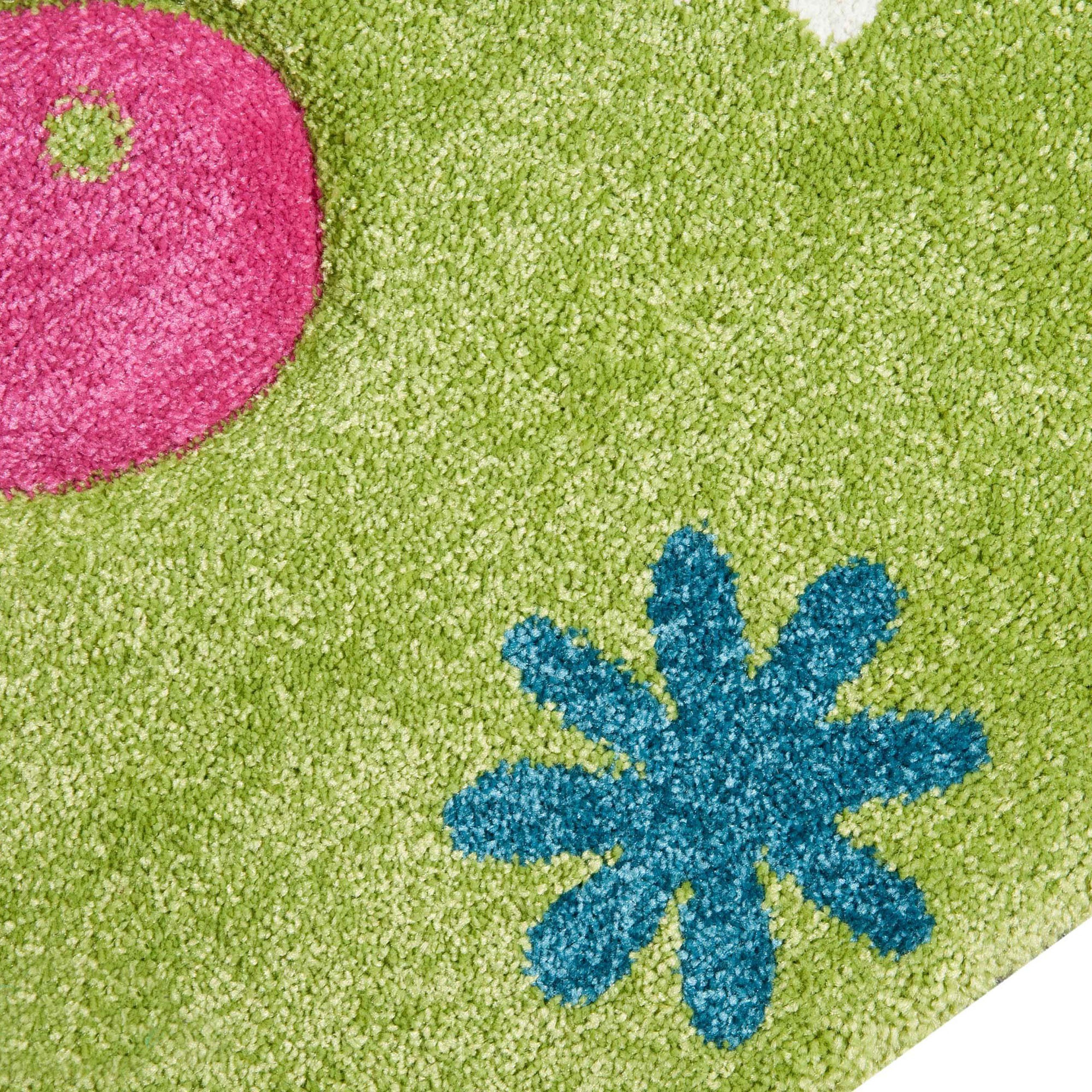 TeppichHome24 Kinderteppich Kinderteppich Schmetterling Design Grün Pink Grau Türkis Weiss, rechteckig, Höhe: 13 mm – Bild 3 von 5