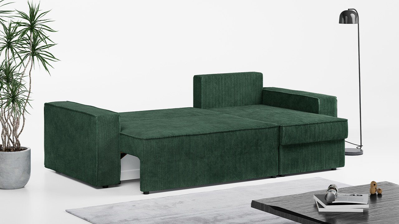 - Wohnzimmer Ecksofa Bettsofa L MÖBEL MKS DENVER, Schlaffunktion, L-Form, Couch mit