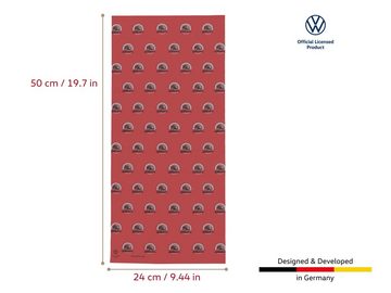 VW Collection by BRISA Multifunktionstuch Volkswagen Unisex Schlauchschal, Halstuch, Antibakterieller Schal im roten vintage T1 Bus Design