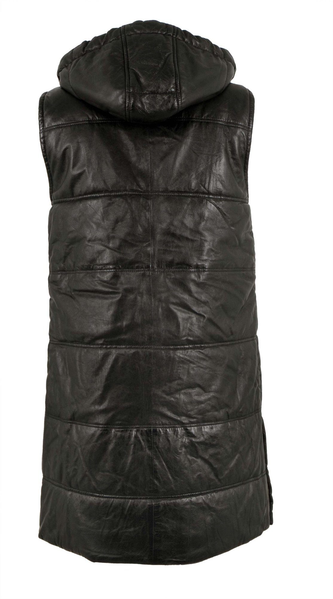 Gipsy by Mauritius Lederjacke GWVeo Gipsy - Damen Lederweste Steppweste Kapuze schwarz
