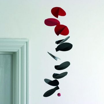 Flensted Mobiles Skulptur Mobile Turning Leaves Black & Red