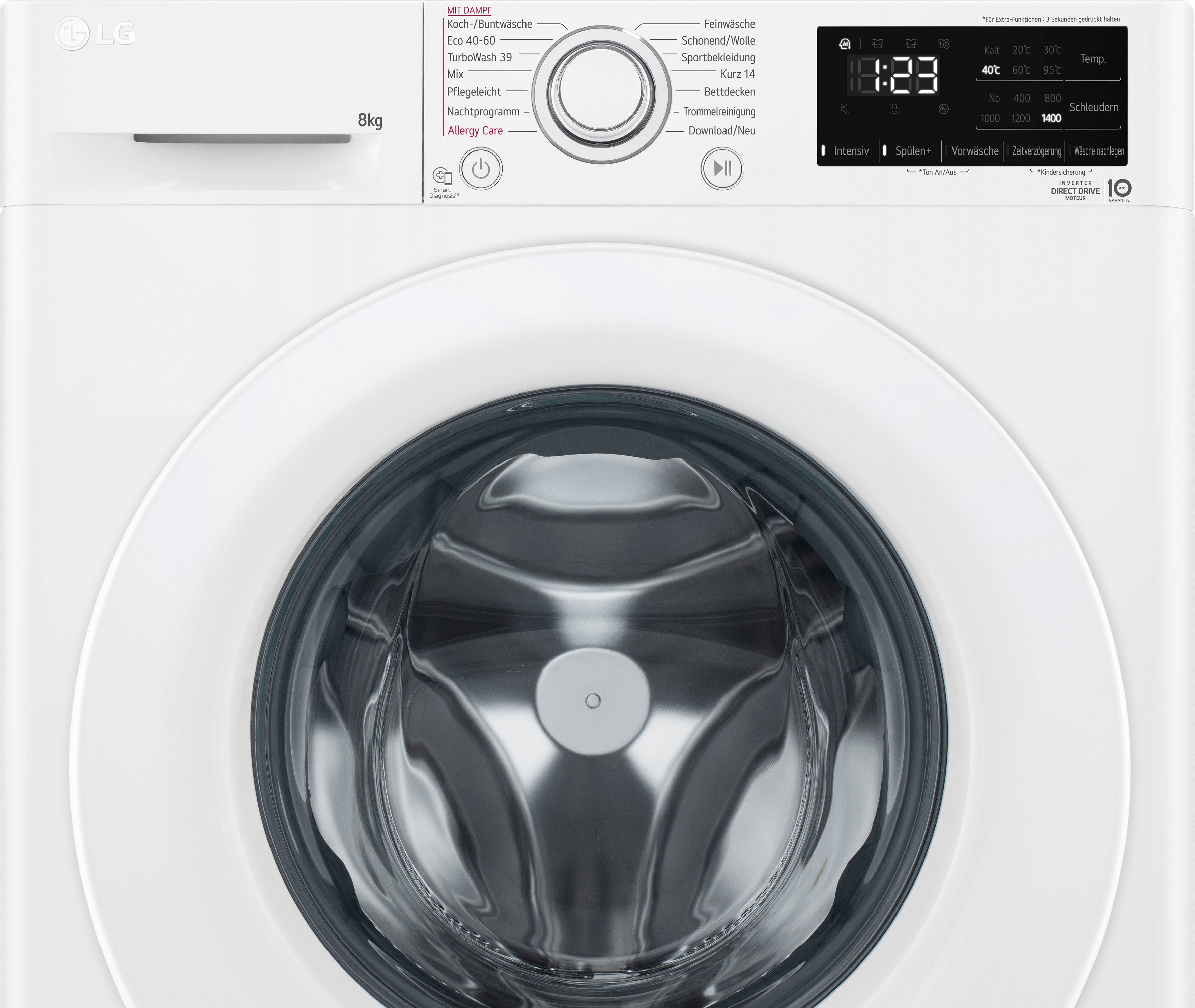 LG Waschmaschine 8 U/min 1400 3 F4WV3183, kg