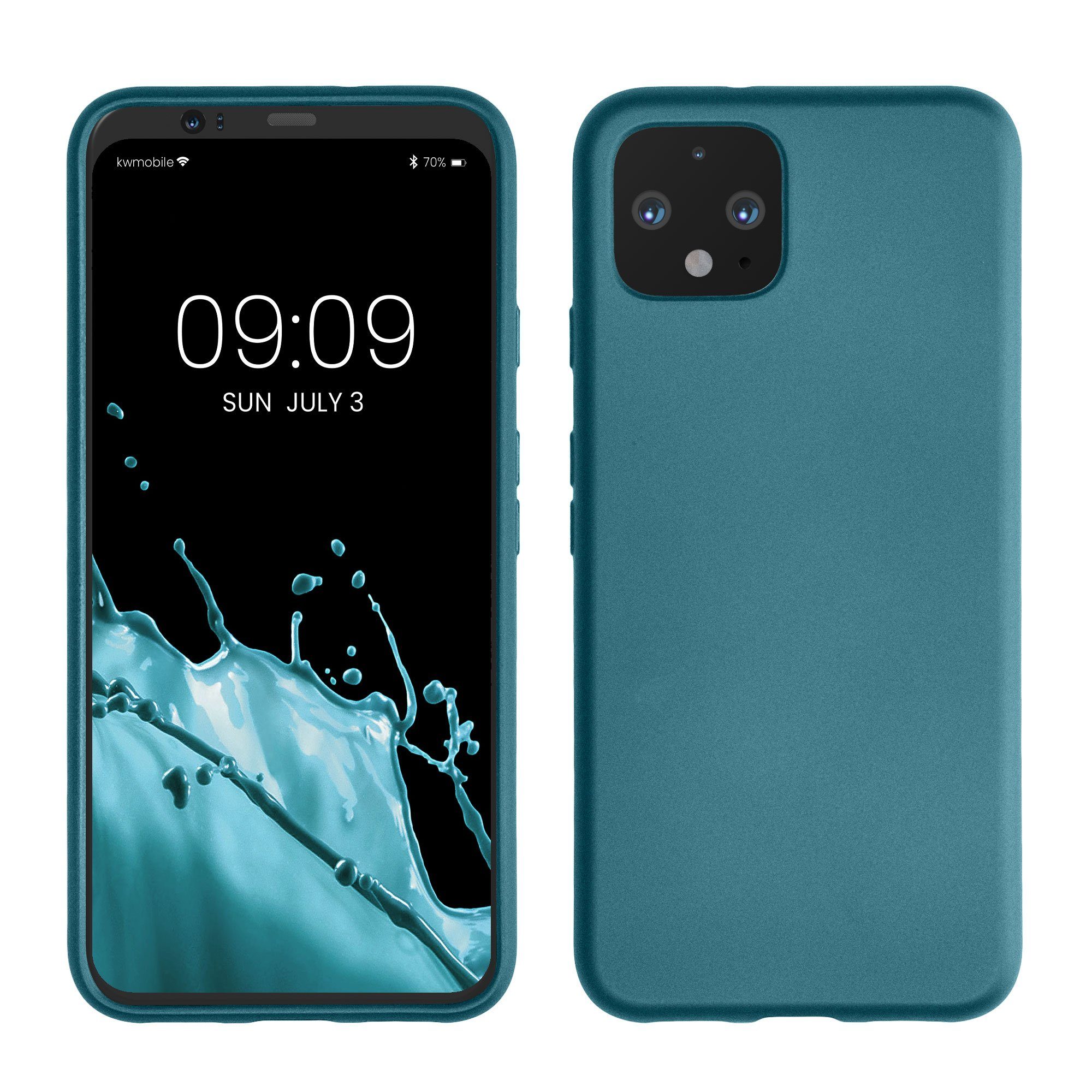 kwmobile Handyhülle Handyhülle für Google Pixel 4 Hülle, Silikon Case metallisch schimmernd - Schutzhülle Cover