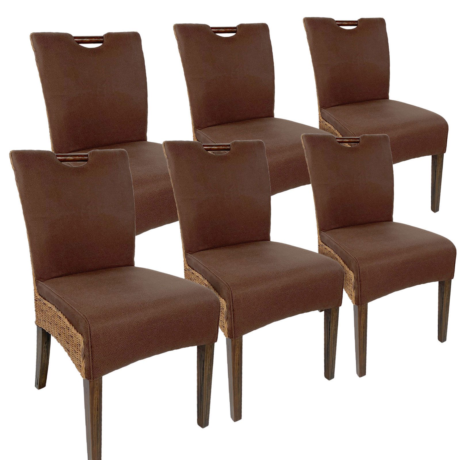 Polsterstuhl Rattanstühle Esszimmer Stühle Set 6 Stück Wintergarten Stühle Bilbao P