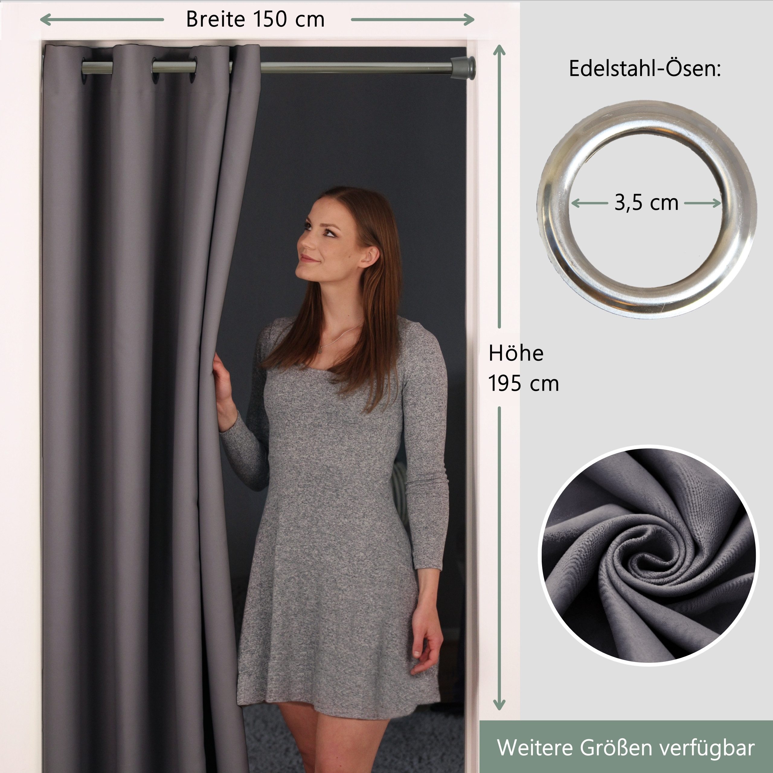 tinycurtains Türvorhang für alle gängigen Türgrößen, Thermovorhang (ohne St günstig online kaufen