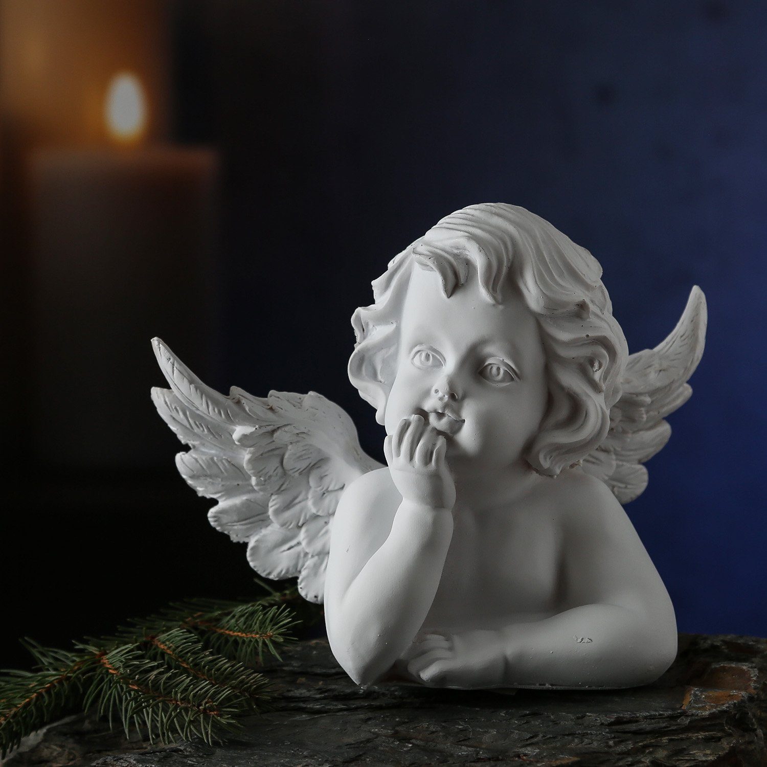 MARELIDA Engelfigur Engel nachdenklich Gartenfigur Grabschmuck günstig online kaufen