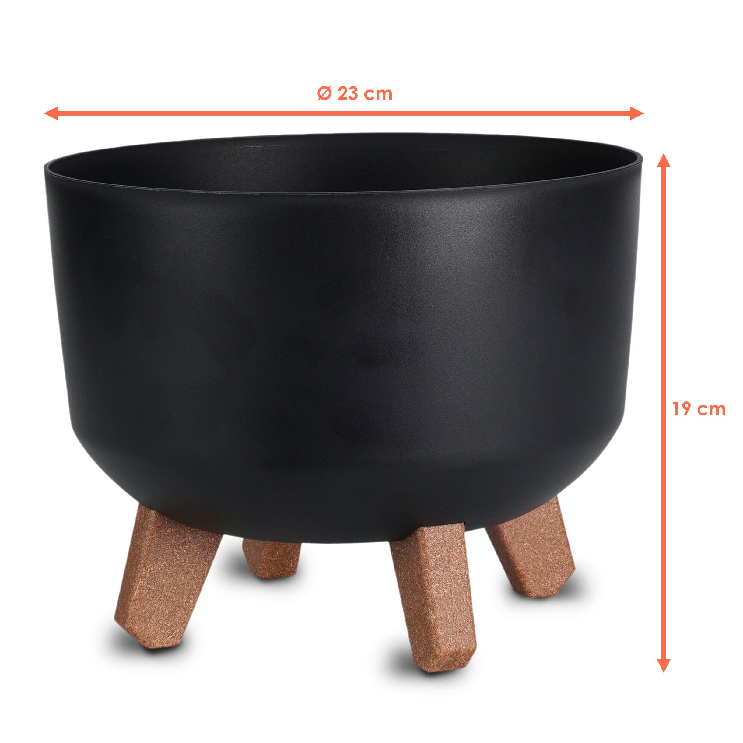 Spetebo Blumentopf auf Füßen (Artikel, 1 St., Pflanztopf schwarz), mit Wasserspeicher