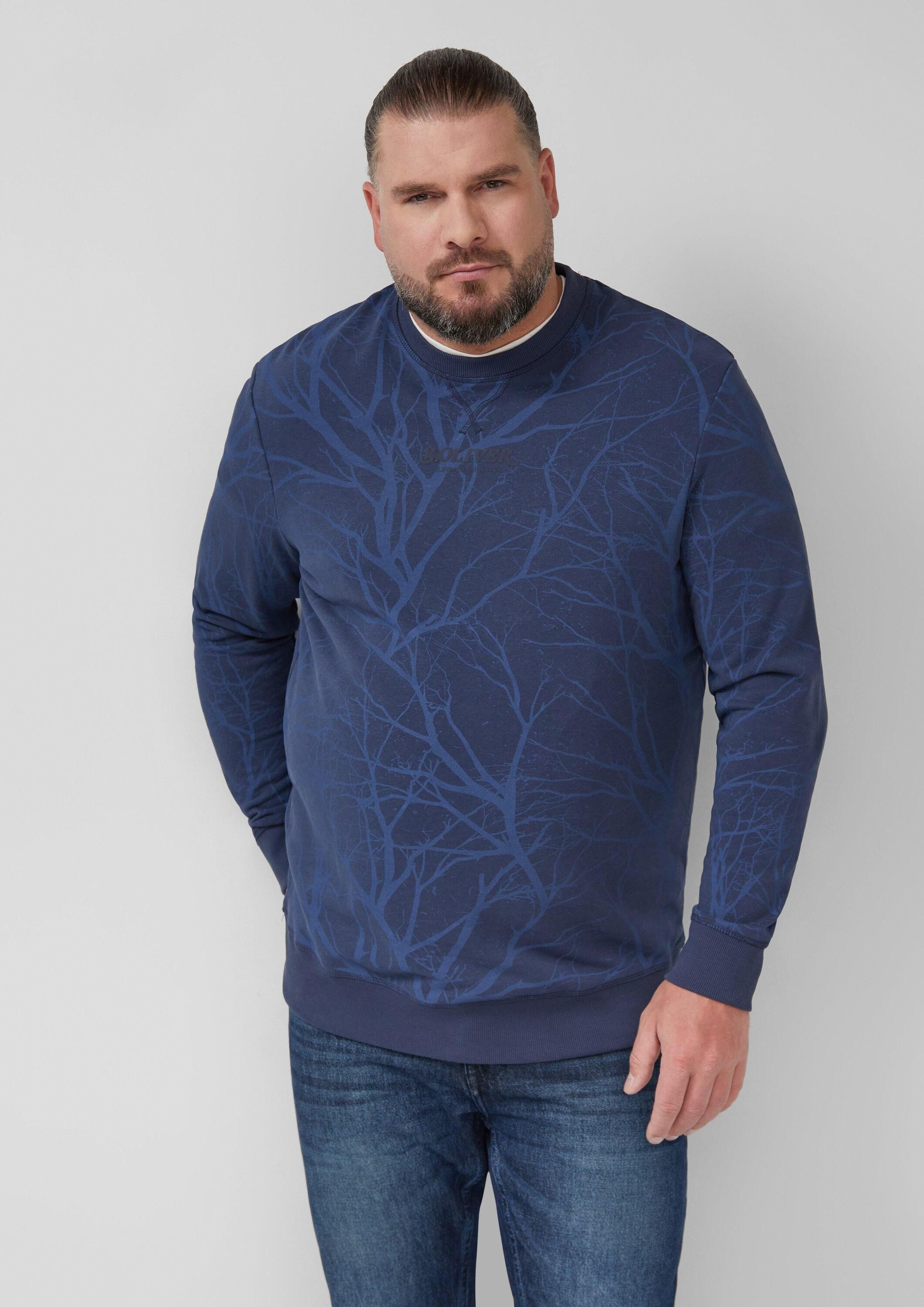 s.Oliver Sweatshirt Sweatshirt Leichtes Sweatshirt mit All-over-Print