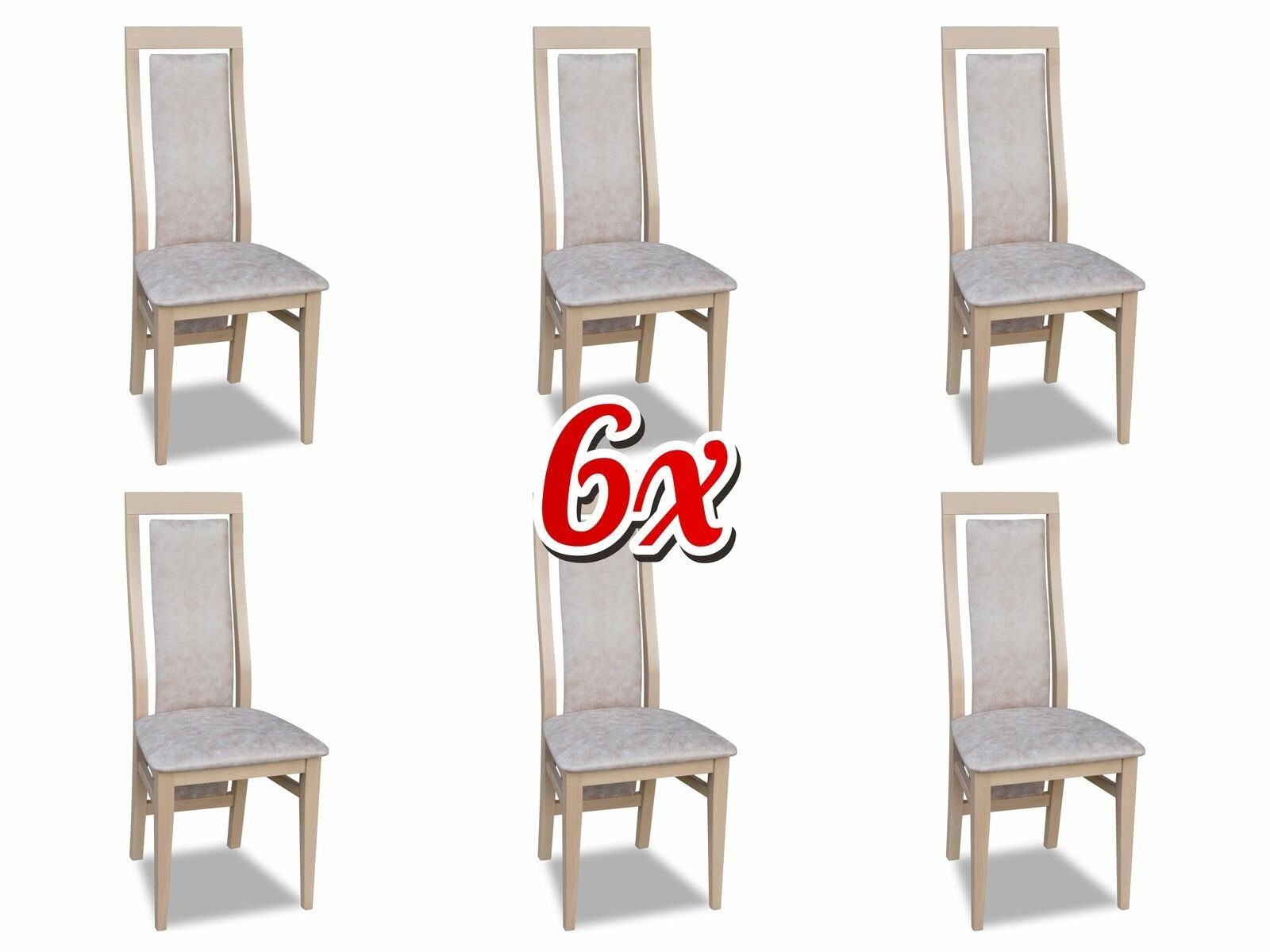 JVmoebel Stuhl, Set Stühle Küche Stühle Fernseh Stuhl 6x Esszimmer Polsterstuhl Textil Lehnstuhl | Stühle