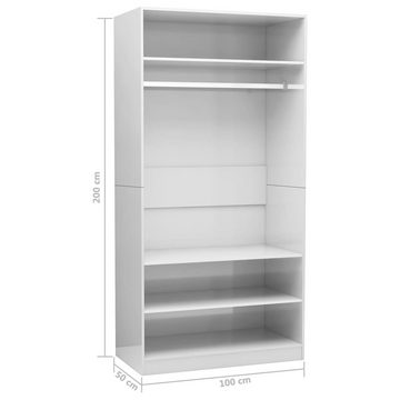 vidaXL Kleiderschrank Kleiderschrank Hochglanz-Weiß 100x50x200 cm Holzwerkstoff (1-St)