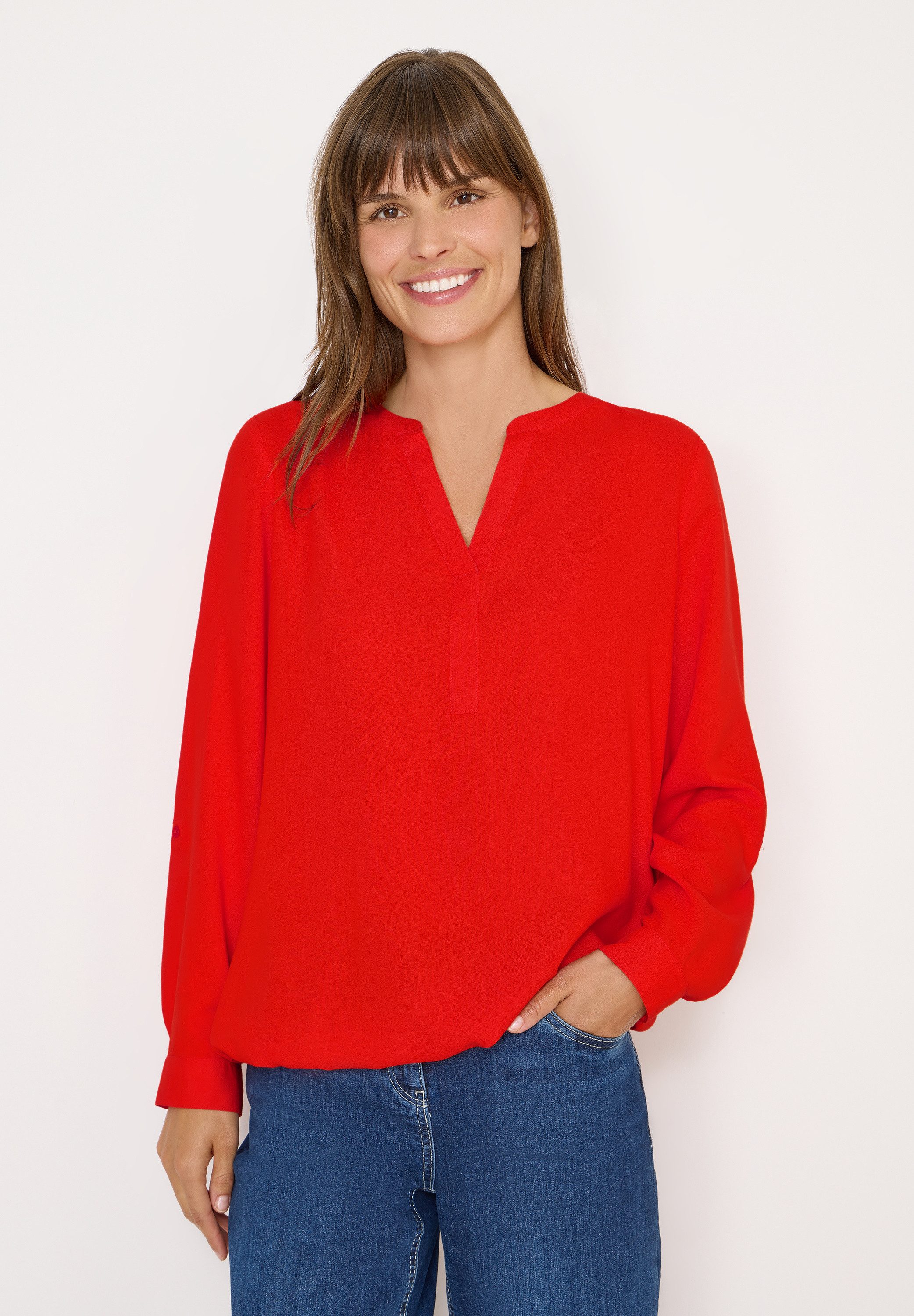 CECIL Langarmbluse in Unifarbe günstig online kaufen