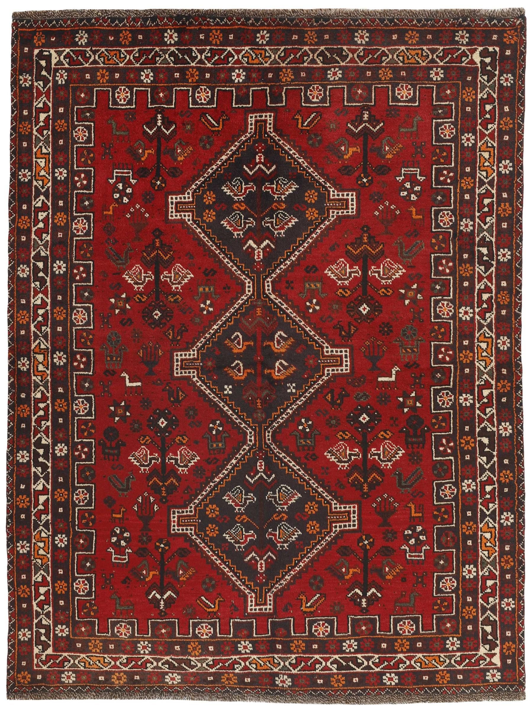 Orientteppich Shiraz 159x209 Handgeknüpfter Orientteppich / Perserteppich