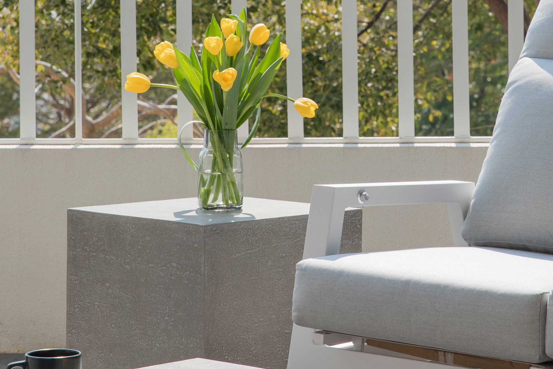 ELEMENTI Gartentisch TEVERE aus Beton, modern, Outdoor Tisch (1-St., Gartentisch aus Beton), Beton,Spacegrau