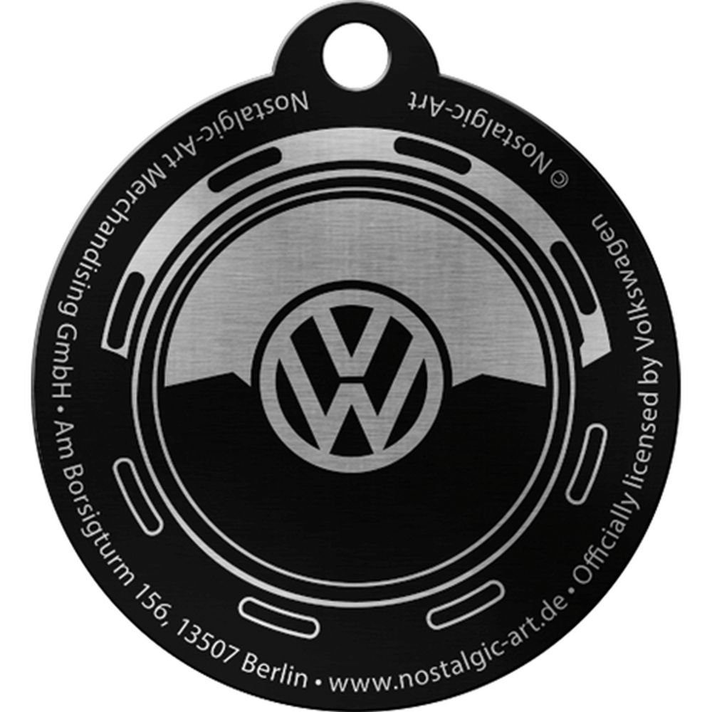 Nostalgic-Art Schlüsselanhänger mit Gravur Edelstahl Schlüsselanhänger Ø 4cm - Volkswagen VW Wheel