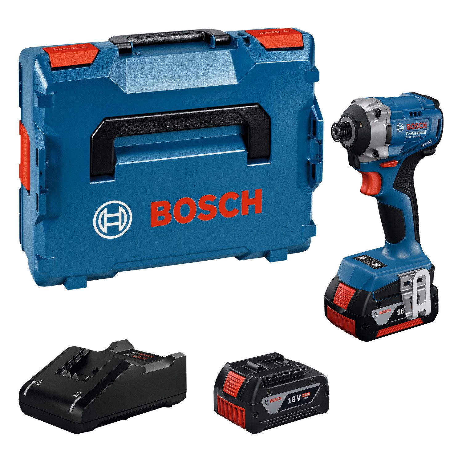 Bosch Professional Akku-Drehschlagschrauber »GDR 18V-215«, Inkl. 2x Akku GBA 18V 4,0Ah, in L-BOXX 136