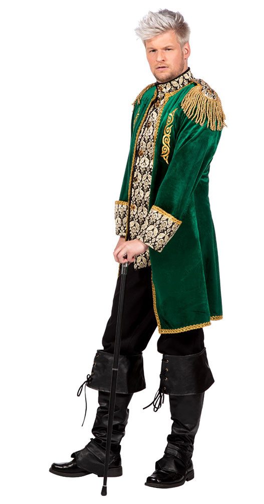 Karneval-Klamotten Kostüm Parade Frack Herren Hochwertig Samt grün gold, Sh günstig online kaufen