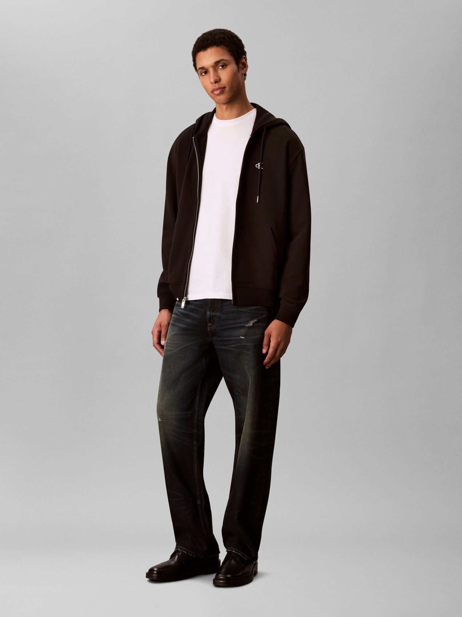 Calvin Klein Jeans Kapuzensweatshirt LS EU 350TERRY MONOGRAM FZ HOODI Mit Rundhalsausschnitt, regular fit