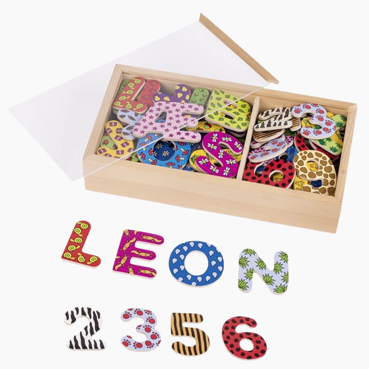 goki Lernspielzeug Magnet-Alphabet und Zahlen-Leon (Spar-Set, 88-St., packung), schaffen genügend Anreiz Wörter zu legen
