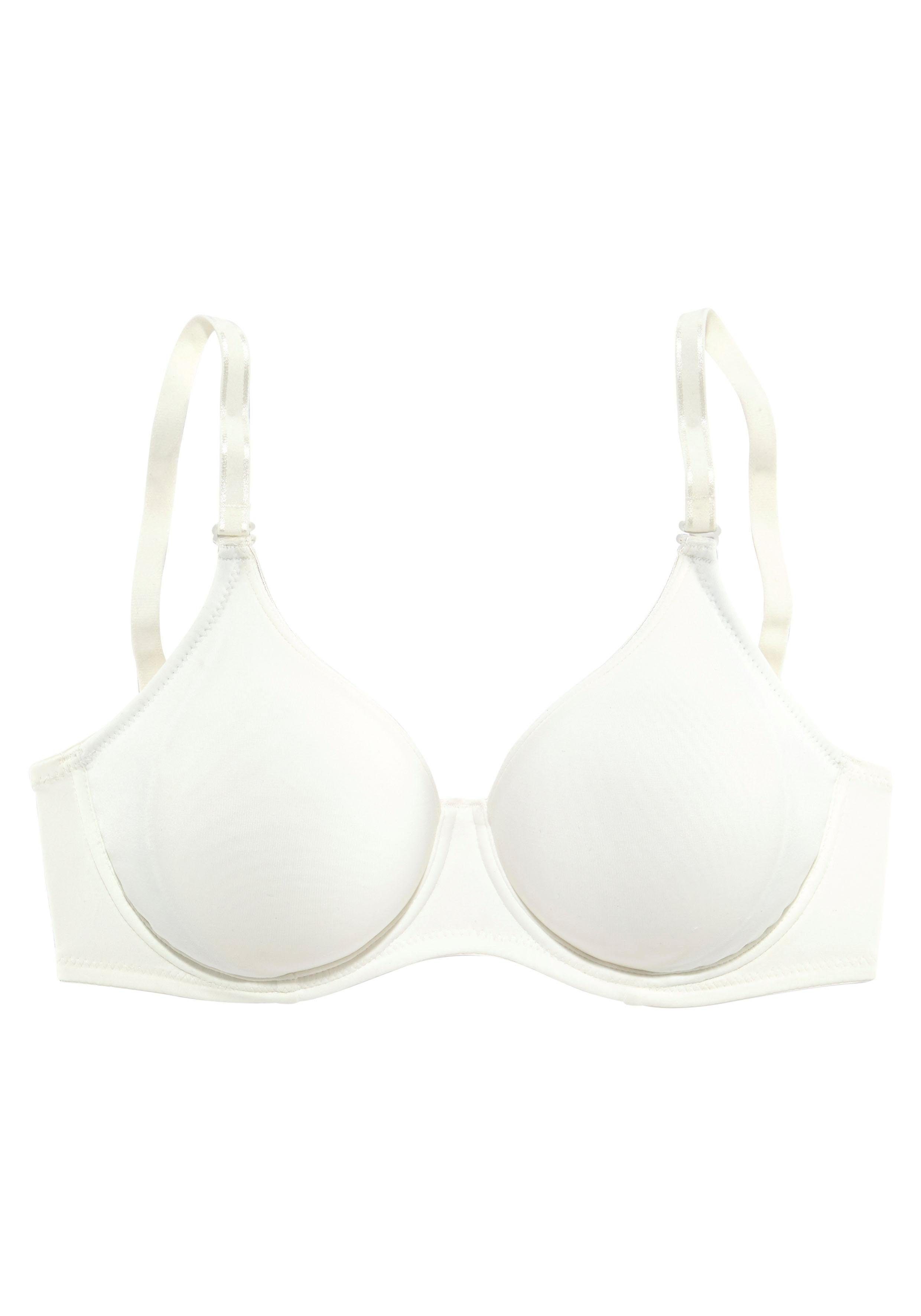 LASCANA T-Shirt-BH mit 3 Trägern (Wechselträger) und Stickerei – auch für große Größen